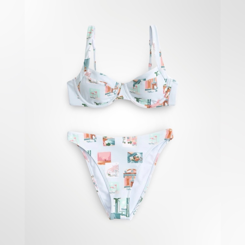 Abercrombie & Fitch Blue Multicolor Bikini
